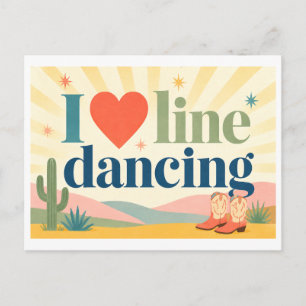 Carte Postale "J'adore la danse en ligne"