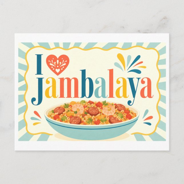 Carte Postale "J'adore la jambalaya" (Devant)