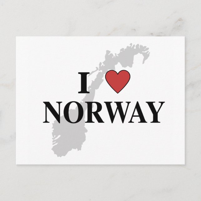 Carte Postale J'adore la Norvège (Devant)