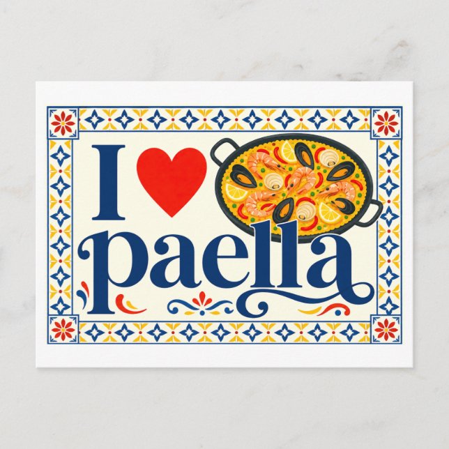 Carte Postale "J'adore la paella" (Devant)