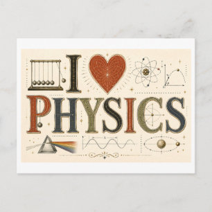 Carte Postale "J'adore la physique"