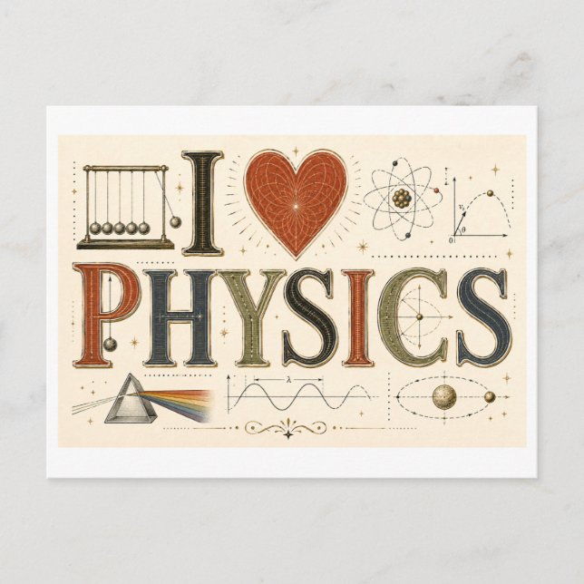 Carte Postale "J'adore la physique" (Devant)