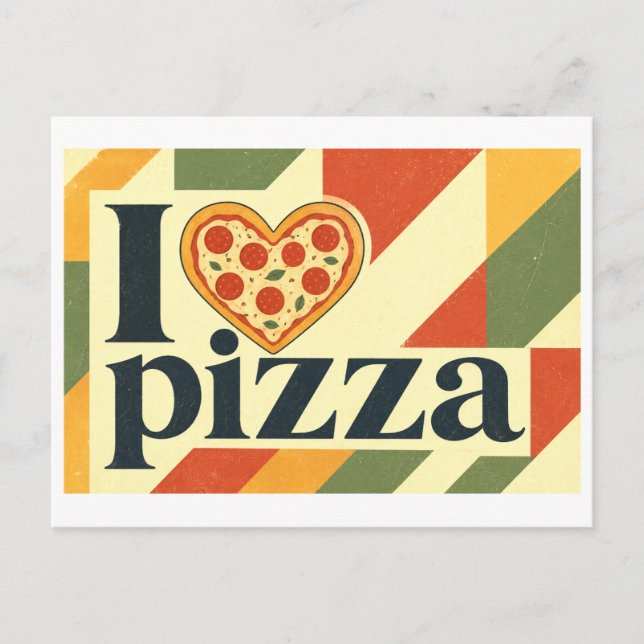 Carte Postale "J'adore la pizza" (Devant)