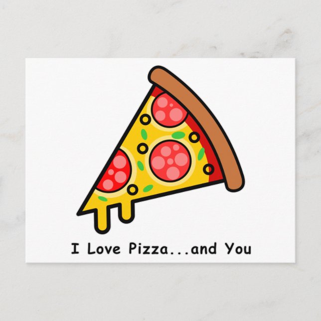 Carte Postale J'adore la pizza...et toi drôle (Devant)