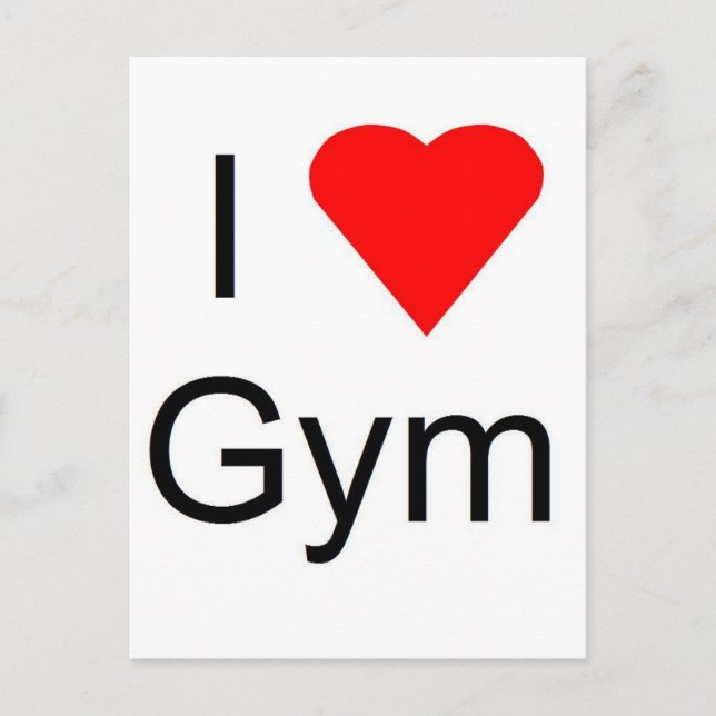 Carte Postale J'adore la salle de gym (Devant)