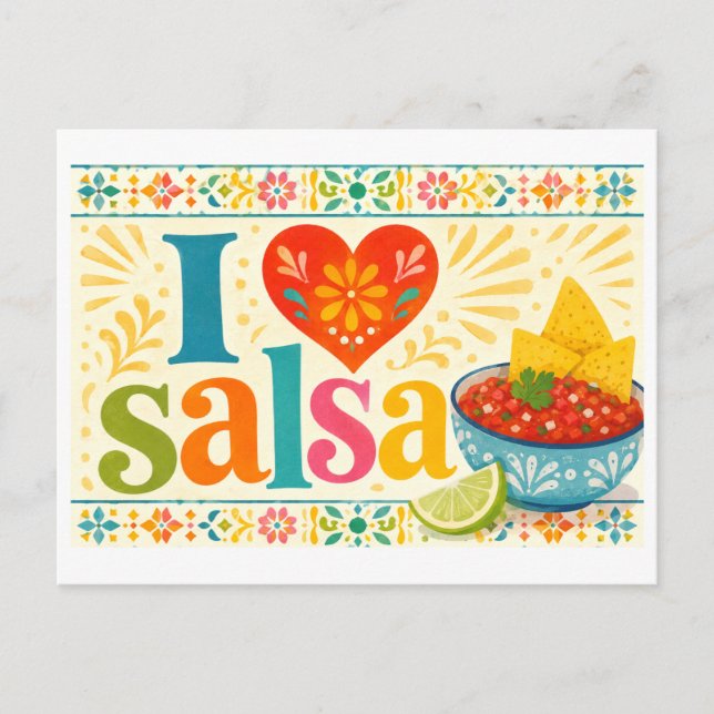 Carte Postale "J'adore la salsa" (Devant)