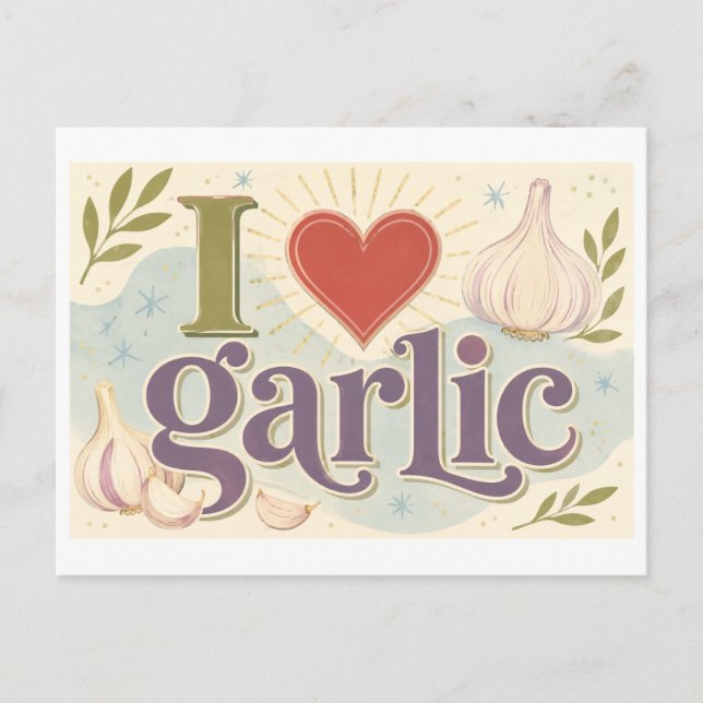 Carte Postale "J'adore l'ail" (Devant)
