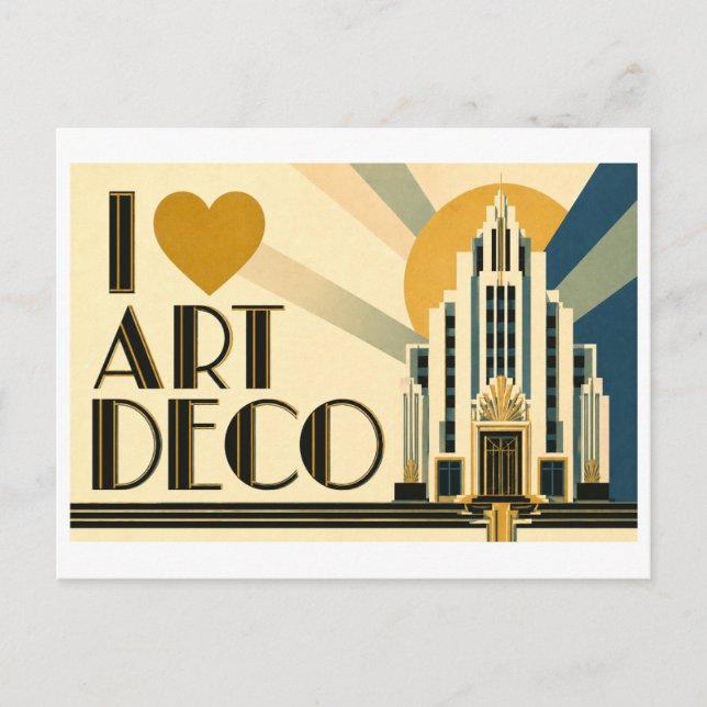 Carte Postale "J'adore l'Art déco" (Devant)