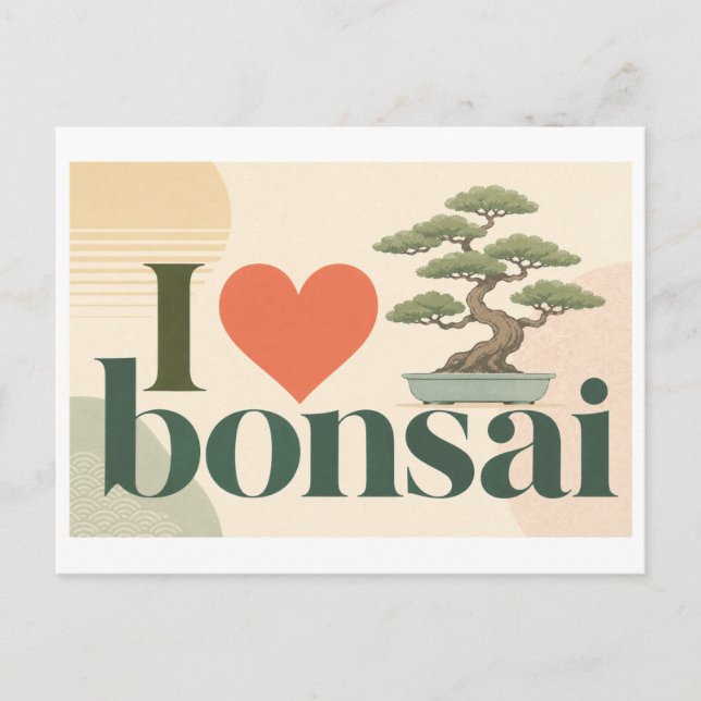 Carte Postale "J'adore le Bonsaï" (Devant)