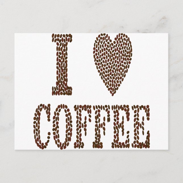Carte Postale J'adore le café (Devant)