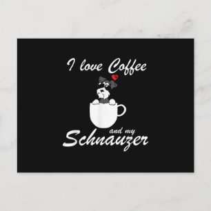 Carte Postale j'adore le café et mes amoureux de les chiens schn