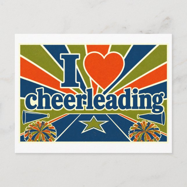 Carte Postale "J'adore le cheerleading" (Devant)