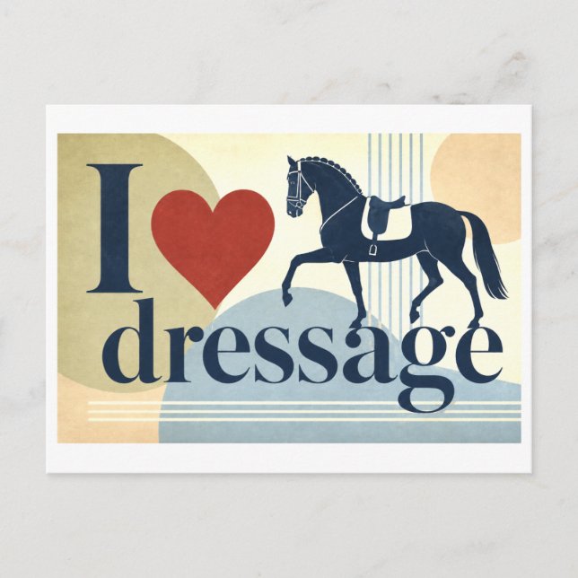 Carte Postale "J'adore le dressage" (Devant)