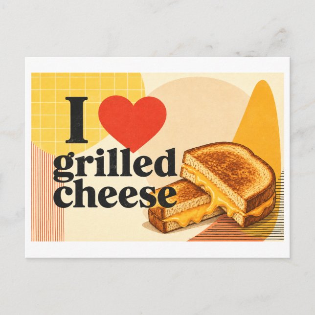 Carte Postale "J'adore le fromage grillé" (Devant)
