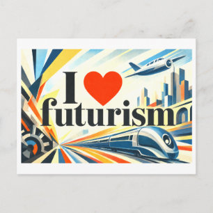 Carte Postale "J'adore le futurisme"