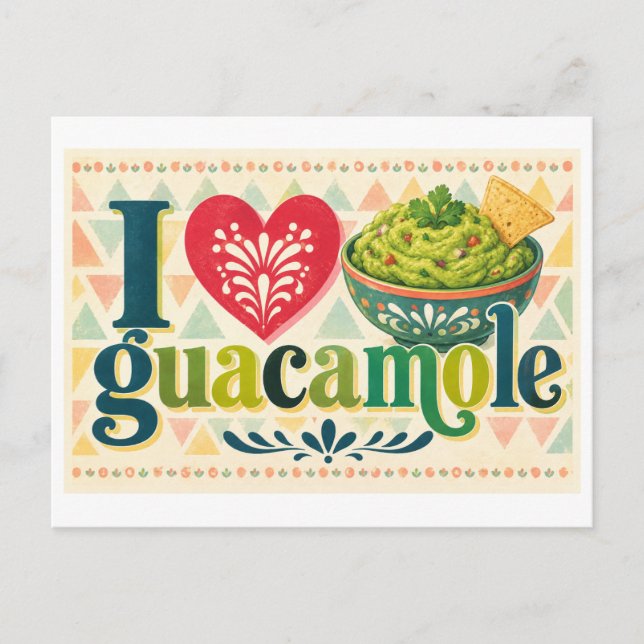 Carte Postale "J'adore le guacamole" (Devant)