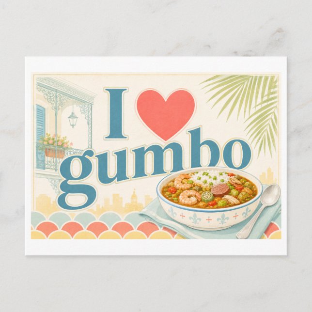 Carte Postale "J'adore le Gumbo" (Devant)
