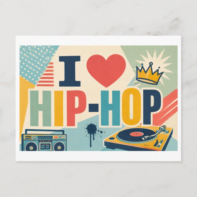 Carte Postale "J'adore le Hip-Hop" (Devant)