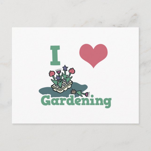Carte Postale j'adore le jardinage (Devant)