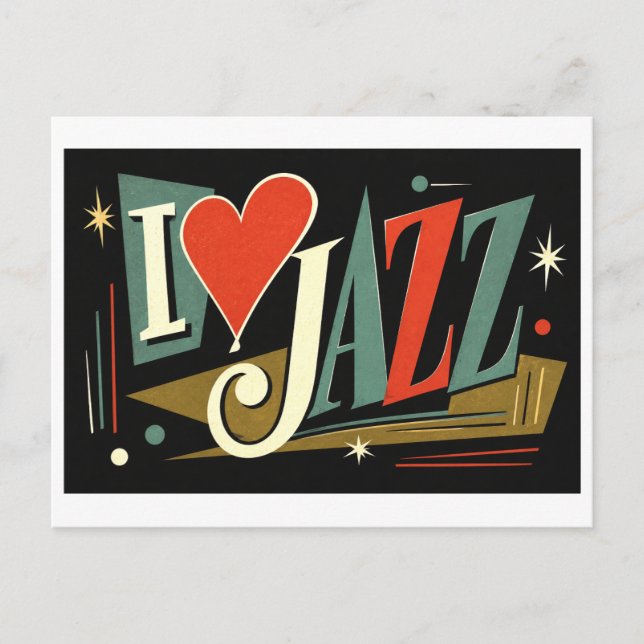 Carte Postale "J'adore le Jazz" (Devant)