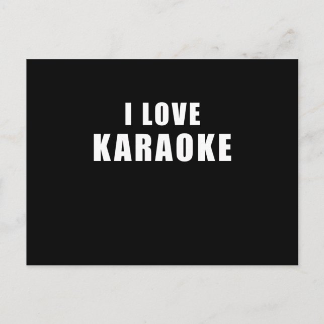 Carte Postale J'adore le Karaoke - cadeau de chant (Devant)