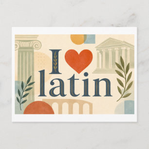 Carte Postale "J'adore le latin"