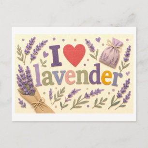 Carte Postale "J'adore le lavande"
