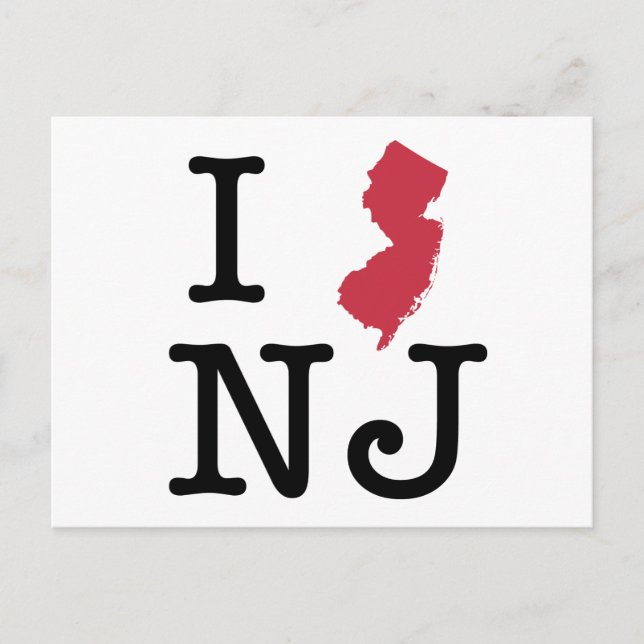 Carte Postale J'adore le New Jersey (Devant)