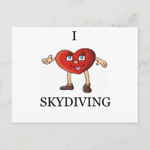 Carte Postale j'adore le parachutisme