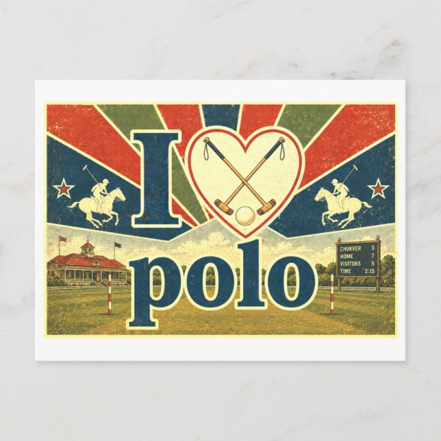 Carte Postale "J'adore le polo" (Devant)