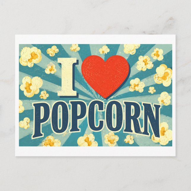 Carte Postale "J'adore le pop-corn" (Devant)