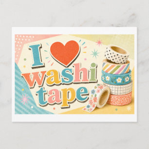 Carte Postale "J'adore le ruban washi"