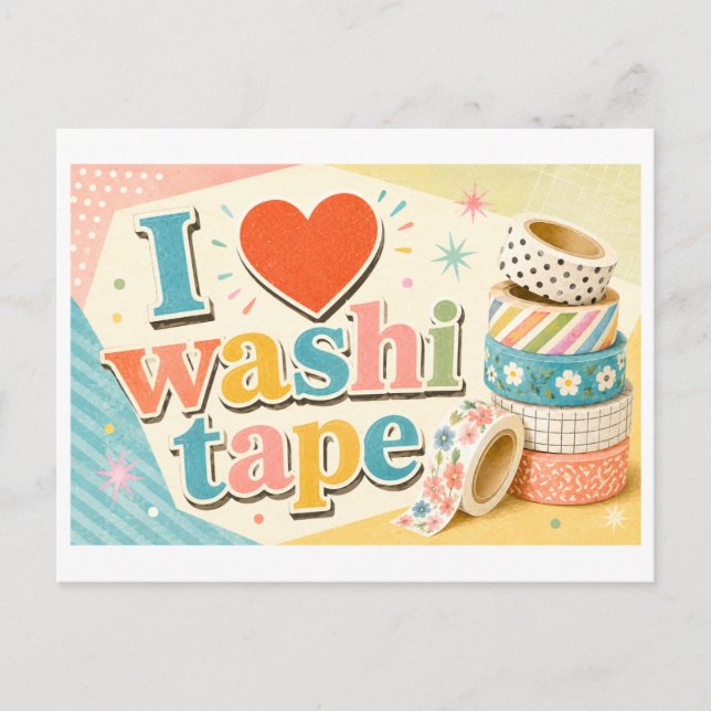 Carte Postale "J'adore le ruban washi" (Devant)