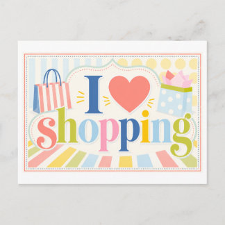 Carte Postale "J'adore le shopping"