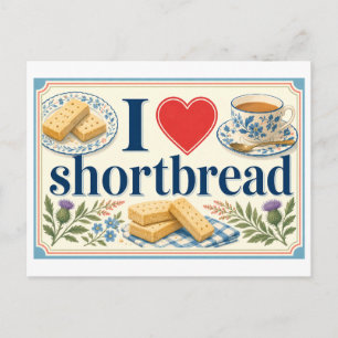 Carte Postale "J'adore le shortbread"
