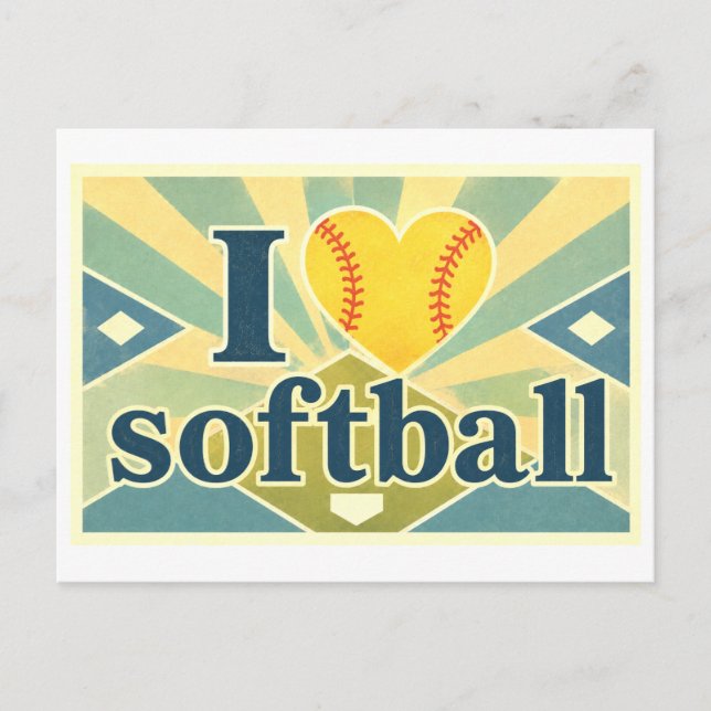 Carte Postale "J'adore le softball" (Devant)