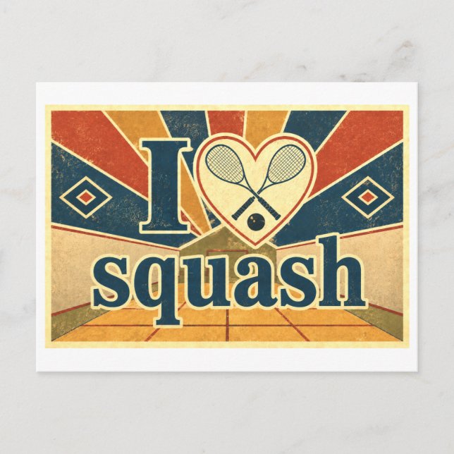 Carte Postale "J'adore le squash" (Devant)