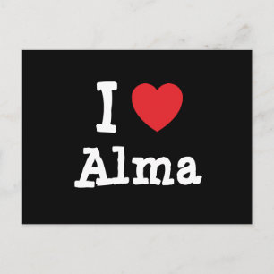 Carte Postale J'adore le T-Shirt coeur Alma