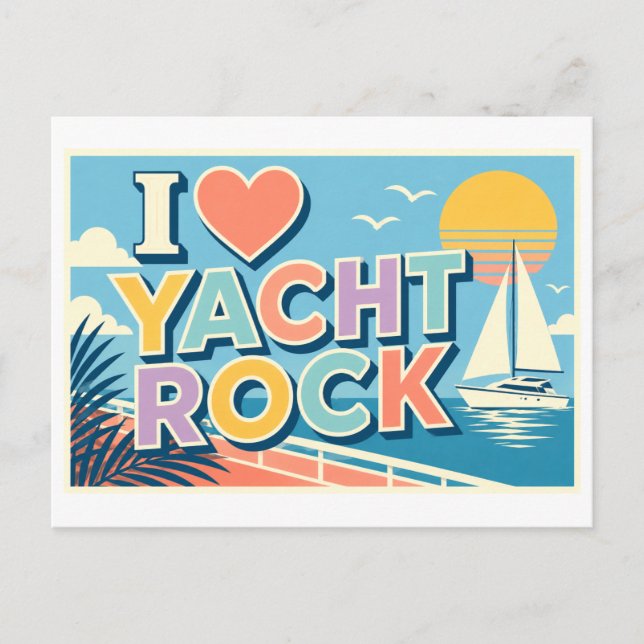 Carte Postale "J'adore le Yacht Rock" (Devant)