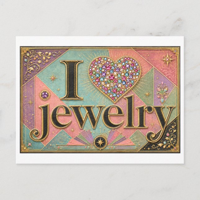 Carte Postale "J'adore les Bijoux" (Devant)