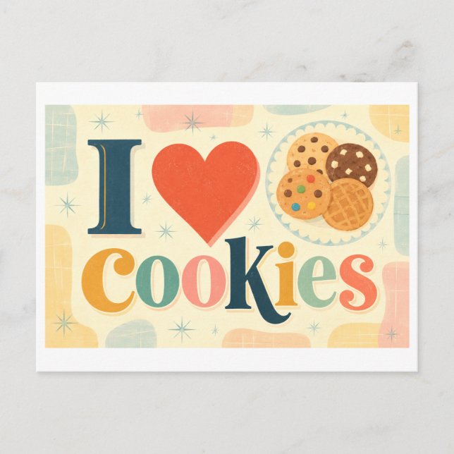 Carte Postale "J'adore les biscuits" (Devant)