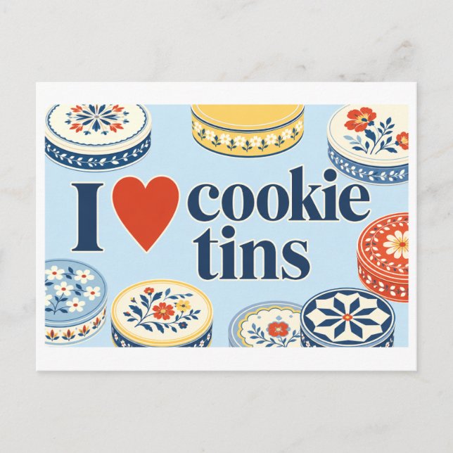 Carte Postale "J'adore les boîtes à biscuits" (Devant)