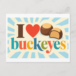 Carte Postale "J'adore les buckeyes"
