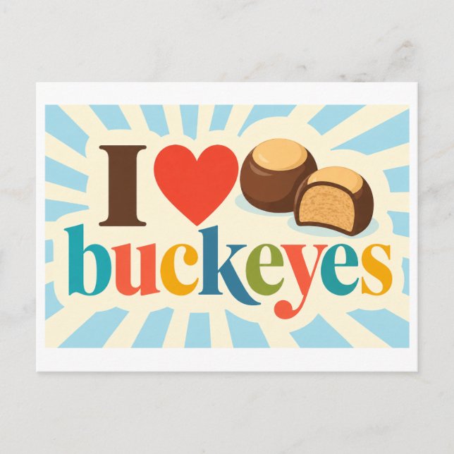 Carte Postale "J'adore les buckeyes" (Devant)