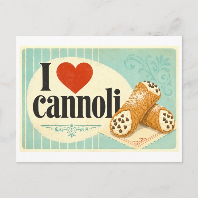 Carte Postale "J'adore les cannoli" (Devant)