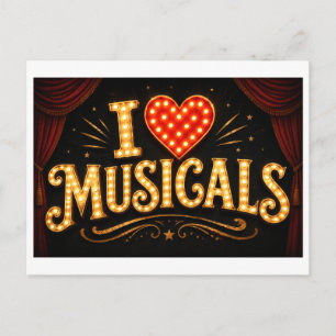 Carte Postale "J'adore les comédies musicales"