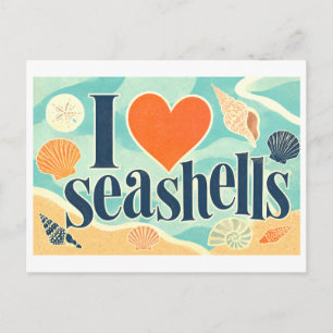 Carte Postale "J'adore les coquillages"