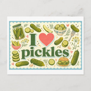 Carte Postale "J'adore les cornichons"