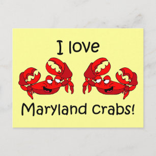 Carte Postale J'adore les crabes des maryland !