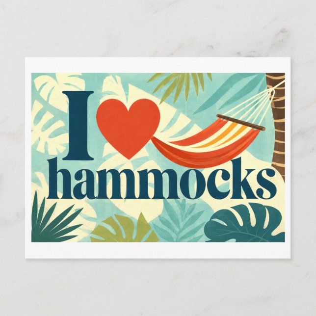 Carte Postale "J'adore les hamacs" (Devant)